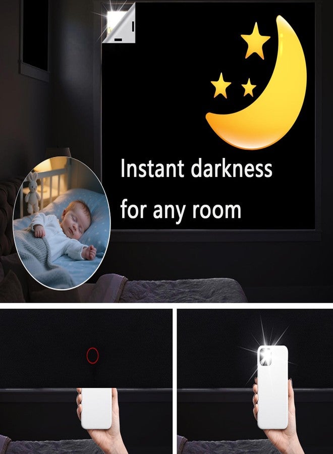 ZMD 100% Blackout Window Cover, 57x39 inch Portable Black Out Windows Blinds No Drill Blinds Cover Adhesive Portable Blackout Curtains for Bedroom Shades Baby Nursery RV Dorm Travel Office - Image 3